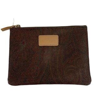 Authentic Etro Clutch Bag Bondeaux PVC Used Handbag Vintage On Sale